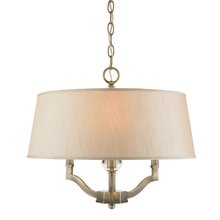  3500-SF AB-PMT - Waverly Semi-Flush (Convertible) in Aged Brass with Silken Parchment Shade
